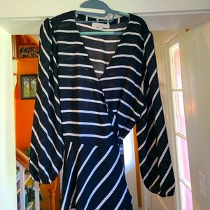 The Loft Striped Wrap Blouse